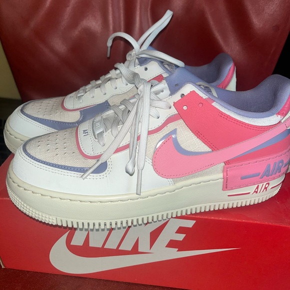 Nike Shoes - Nike Kids' Air Force 1 Low White Pink Lilac Casual Sneakers
